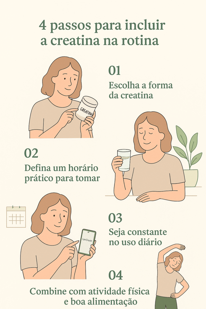 formas de incluir a creatina para mulheres na rotina