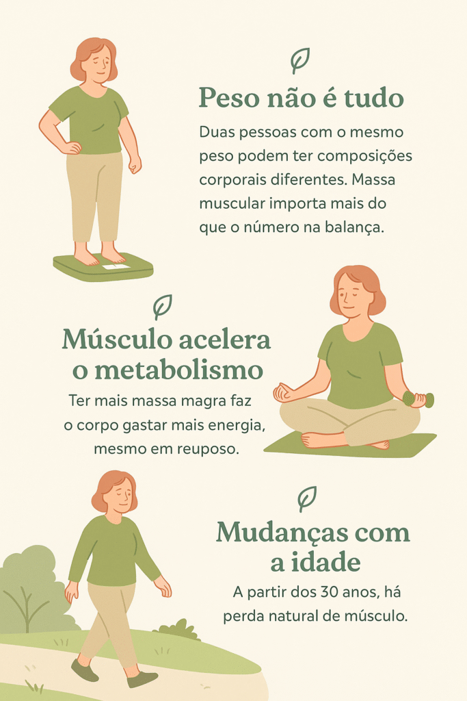 Infográfico sobre a composição corporal